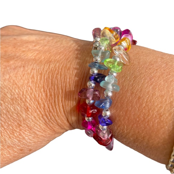 Handmade Multicolored Beaded Wrap Bracelet - Picture 1 of 6